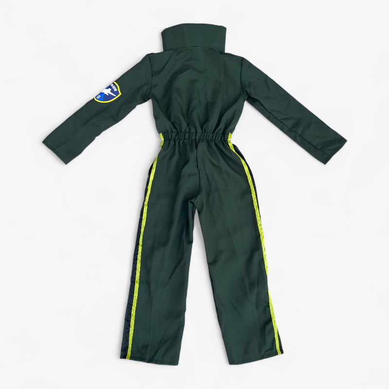 Air Force Costume for Kids – Pilot Jumpsuit with Emblems and Detailed Pockets