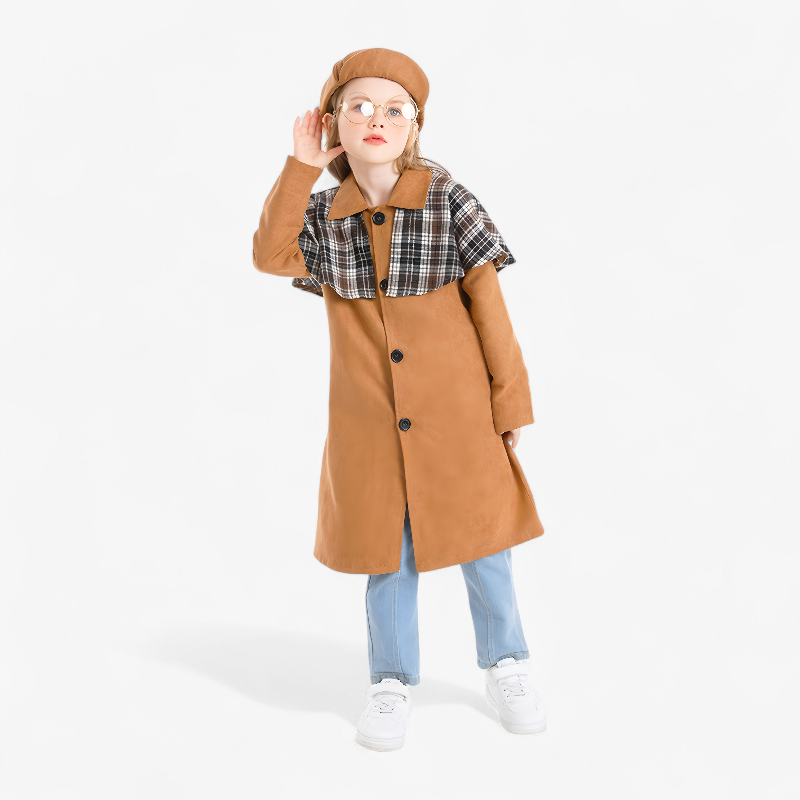 Detective Costume for Children – Includes Hat, Coat & Accessories