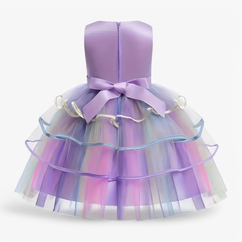 Imaginative Unicorn Princess Dress – With Flowers and Colorful Tulle