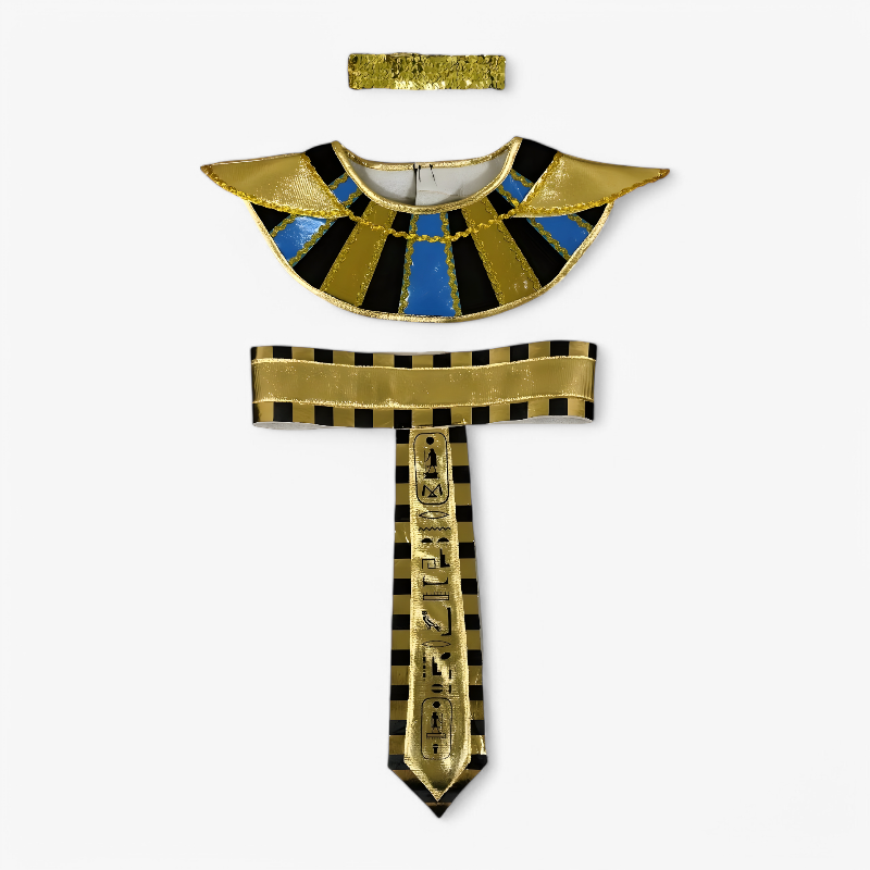 Majestic Egyptian Princess Costume – Set with Dress, Headband, and Golden Accessories