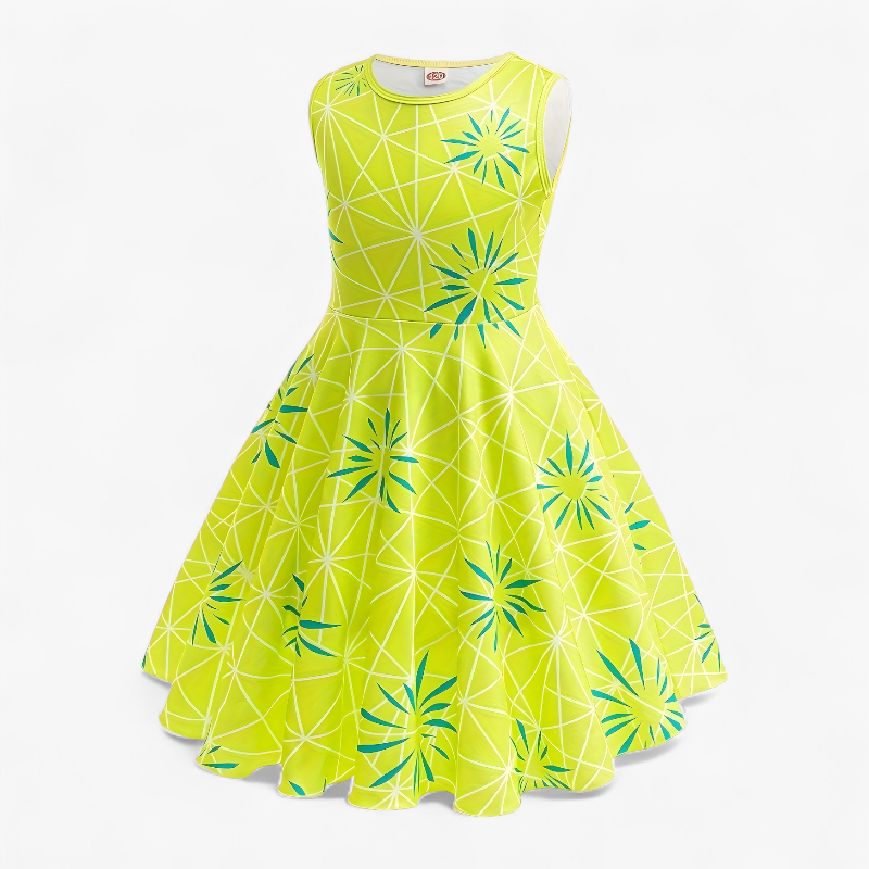 Vibrant Princess Costume for Children – Complete with Tiara, Magic Wand, and Jewelry