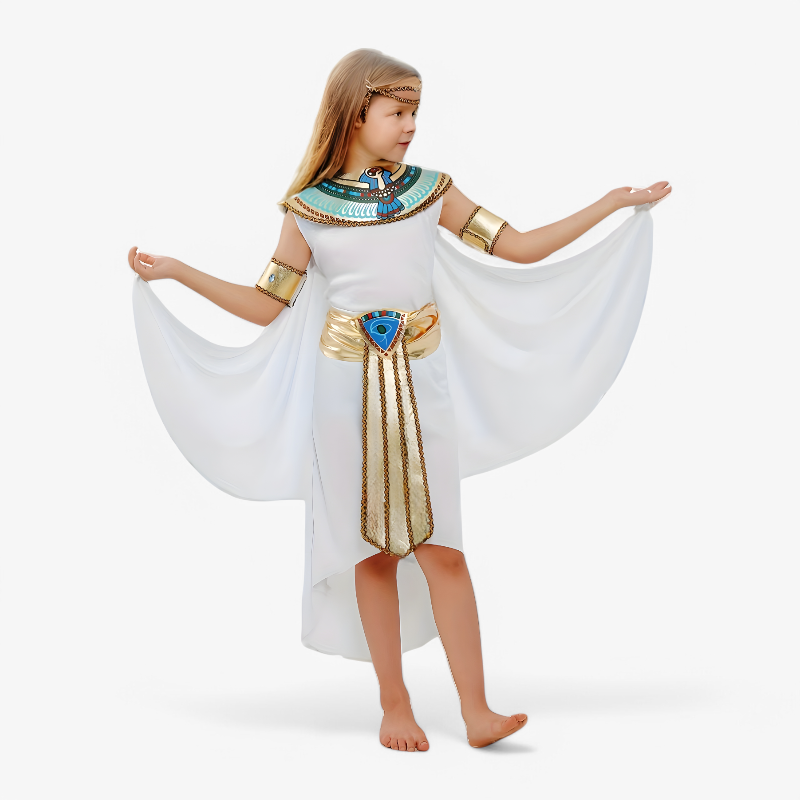Brave Egyptian Princess Outfit for Girls – Complete Set with Dress, Headband, and Accessories