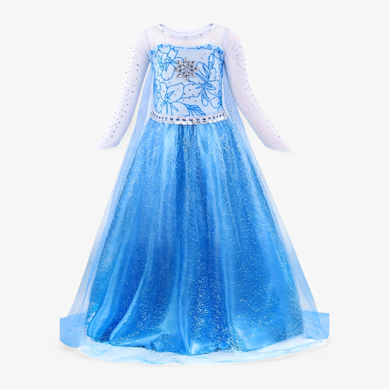 Elegant Princess Outfit for Girls – Includes Tiara, Gloves, and Magic Wand