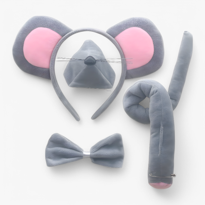 Cute Mouse Costume for Kids – Includes Ears, Tail, and Tulle Skirt