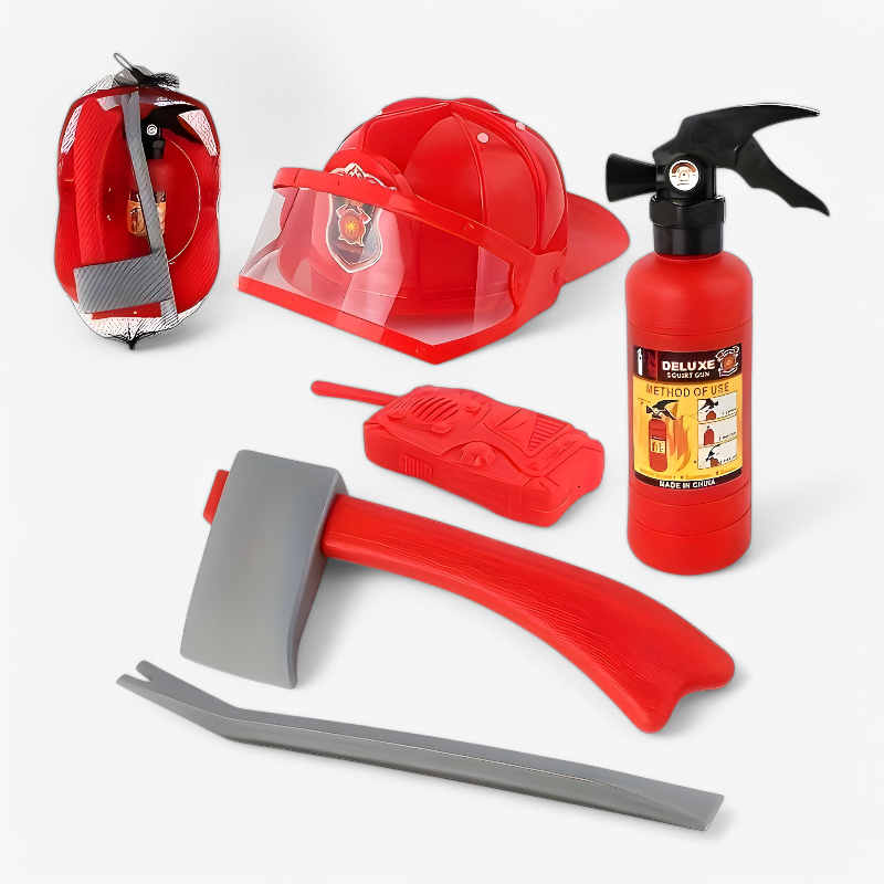 Brave Firefighter Action Set for Kids – Complete with Helmet, Fire Extinguisher, and Tools
