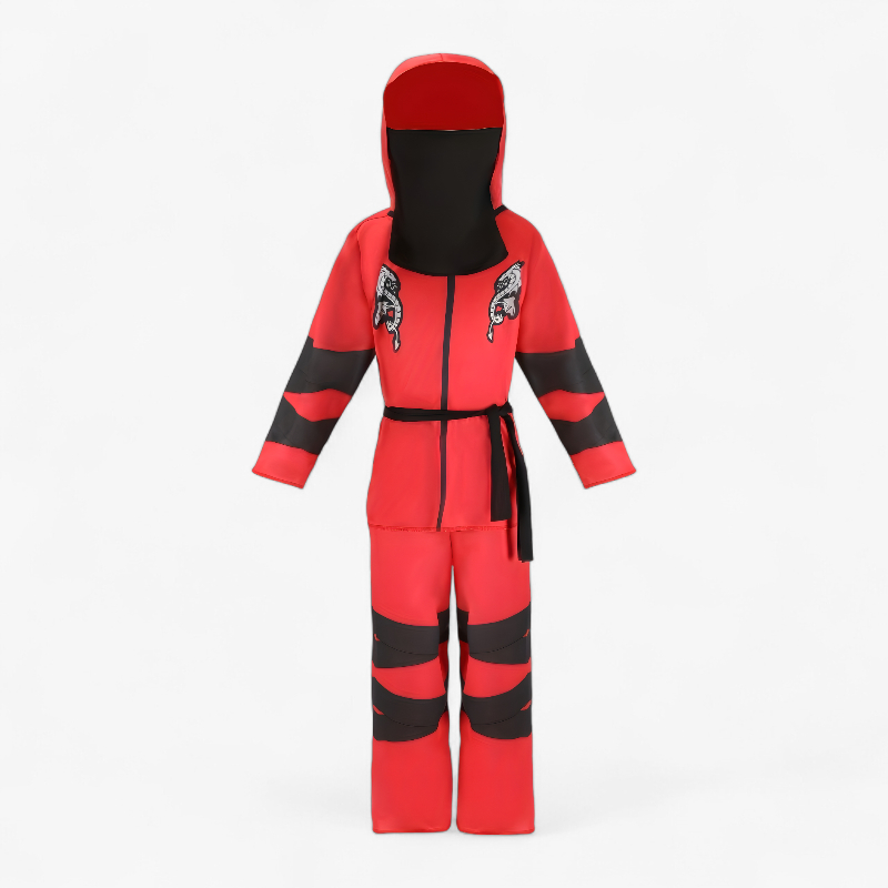 Red Ninja Costume for Kids – Includes Hat, Mask, Belt, and Pants