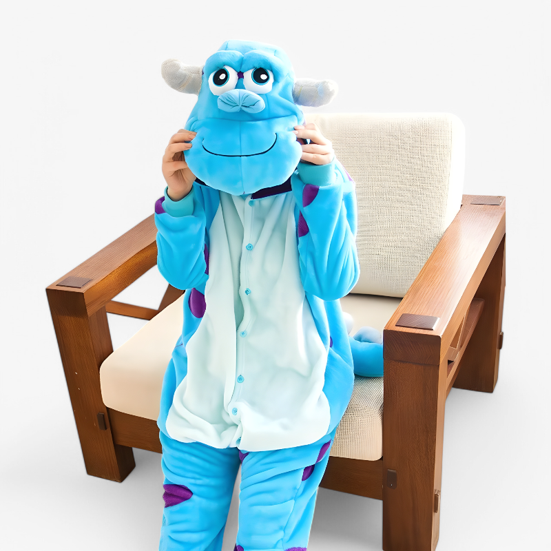 Sulley Monster Onesie for Kids – Cute Jumpsuit with Hood and Tail