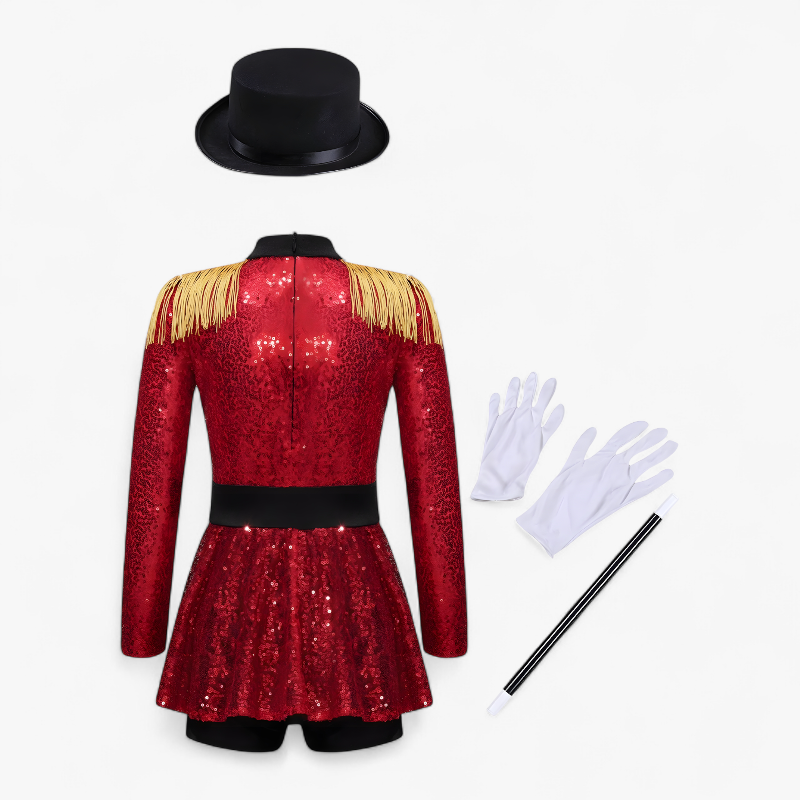 Circus Director Costume for Kids – Complete with Hat, Gloves, and Magic Wand