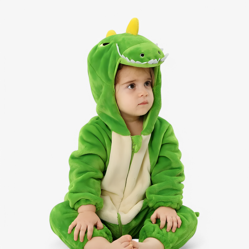 Cute Yellow Animal Onesie for Babies – With Ears and Tail