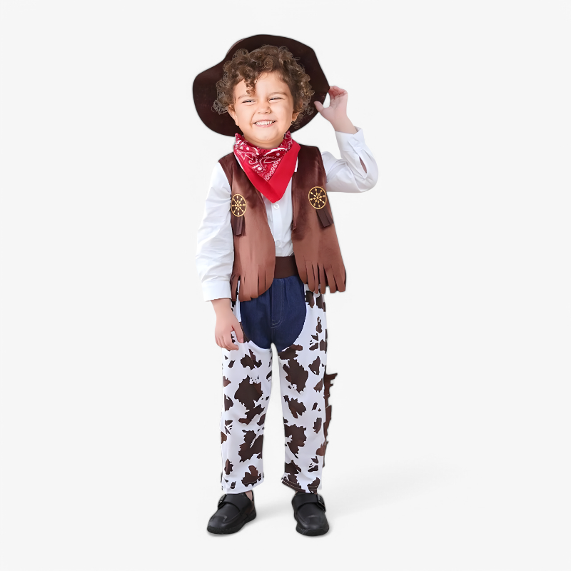 Cowboy Costume for Kids – Includes Hat, Bandana, and Vest