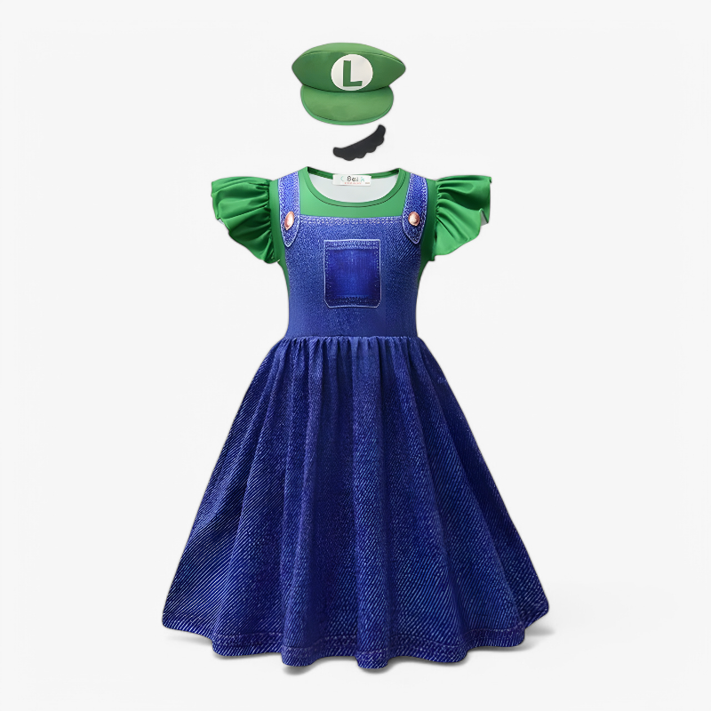 Super Mario Costume for Girls – Princess Peach, Luigi, and Mario Dress with Accessories