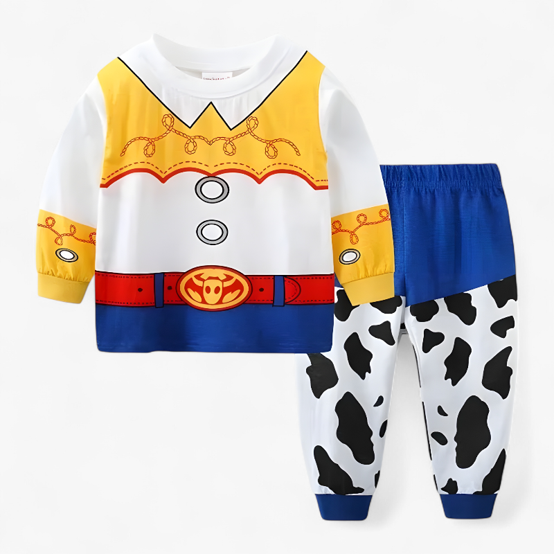 Cartoon Costume Set for Children – Includes Sweater and Pants with Character Designs