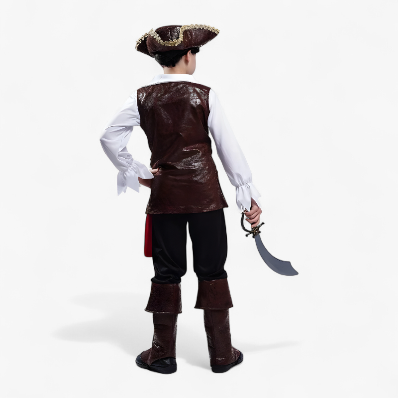 Pirate Costume for Kids – Deluxe Jack Sparrow Outfit with Hat, Belt, and Detailed Jacket