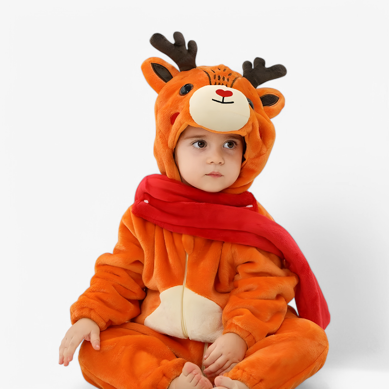 Cute Yellow Animal Onesie for Babies – With Ears and Tail