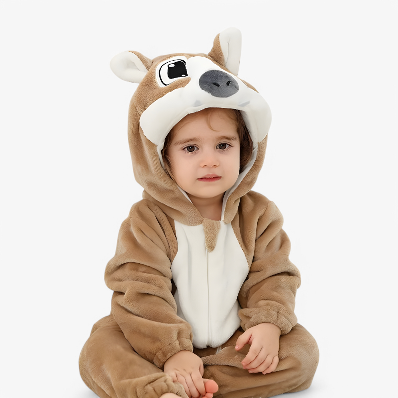 Cute Yellow Animal Onesie for Babies – With Ears and Tail