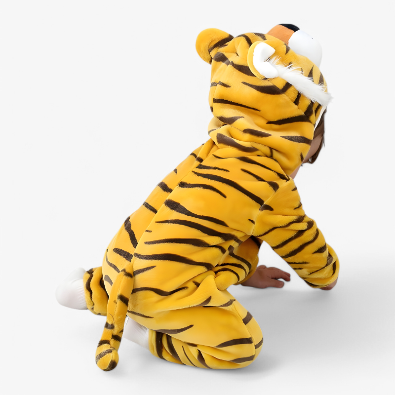 Adorable Tiger Baby Onesie – Flannel Romper with Ears and Tail for Babies