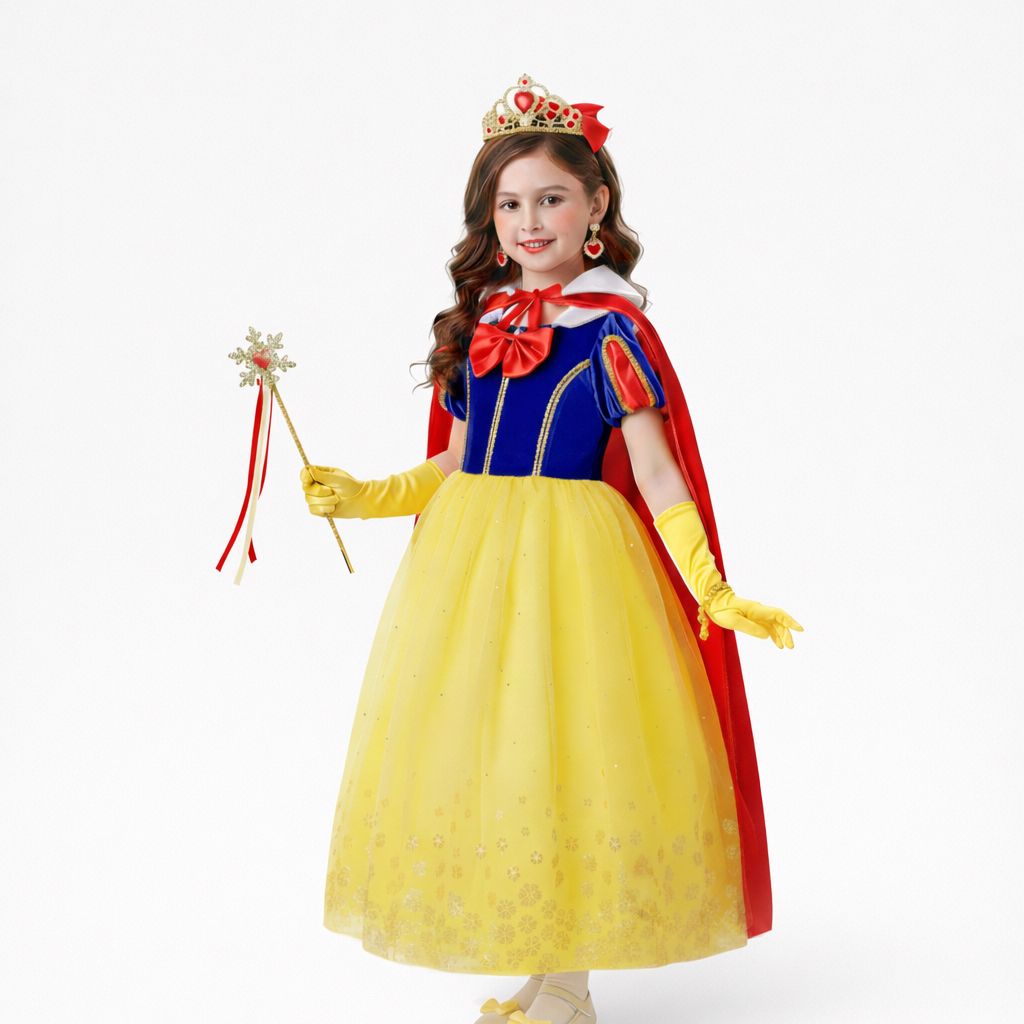 Märchenhaftes Prinzessinnen-Outfit für Mädchen – inklusive Krone und Accessoires