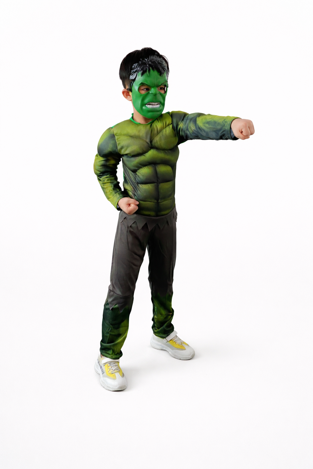 Robustes Superheldenkostüm für Kinder – mit Muskeldesign und Maske