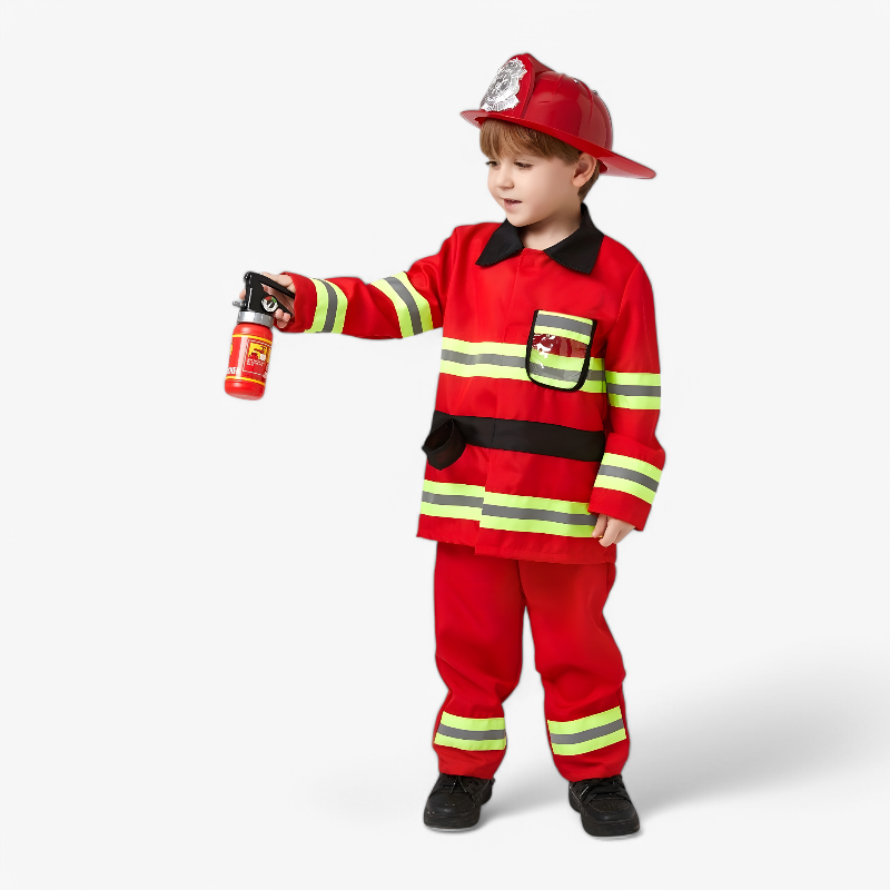 Firefighter Costume for Kids – Includes Helmet and Fire Extinguisher