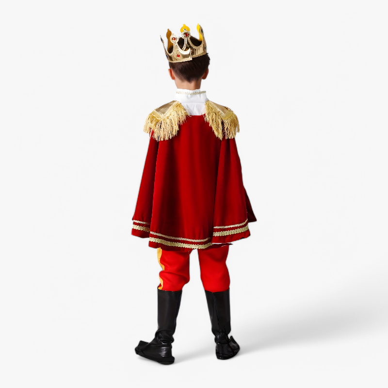 Children's Prince Costume – Royal Outfit with Crown, Staff, and Cape