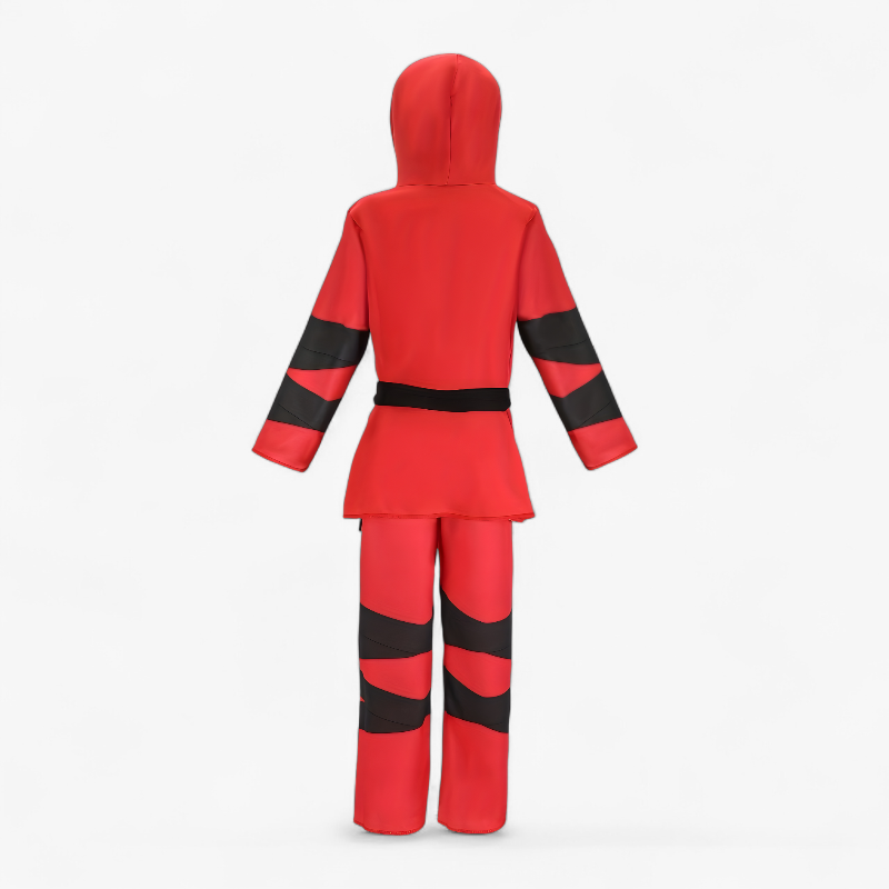 Red Ninja Costume for Kids – Includes Hat, Mask, Belt, and Pants
