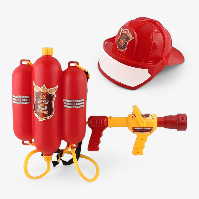 Firefighter Toy Set for Kids – Includes Helmet, Water Gun, and Tank