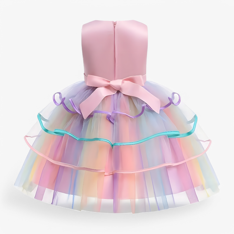 Imaginative Unicorn Princess Dress – With Flowers and Colorful Tulle
