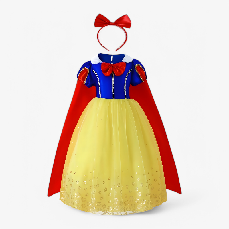 Snow White Princess Outfit for Girls – Includes Crown and Accessories
