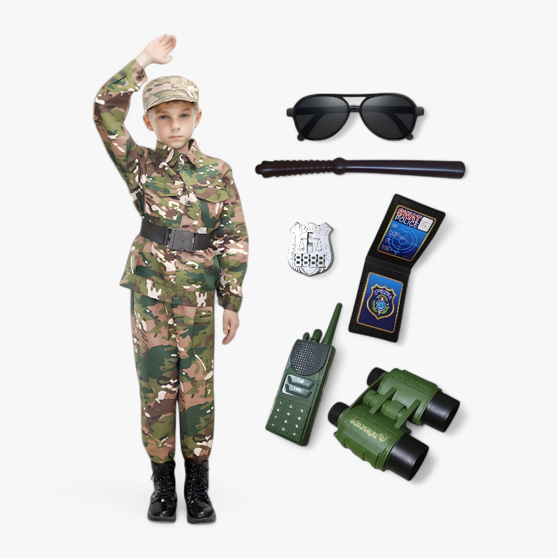 Soldier Playset for Children – Includes Uniform, Glasses, and Walkie-Talkie