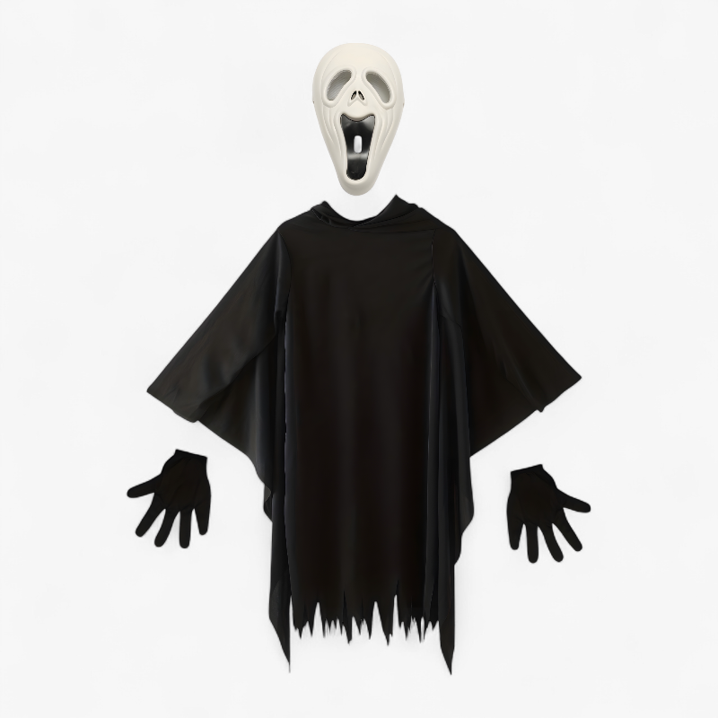 Ghost Costume for Children – Includes Scream Mask and Gloves