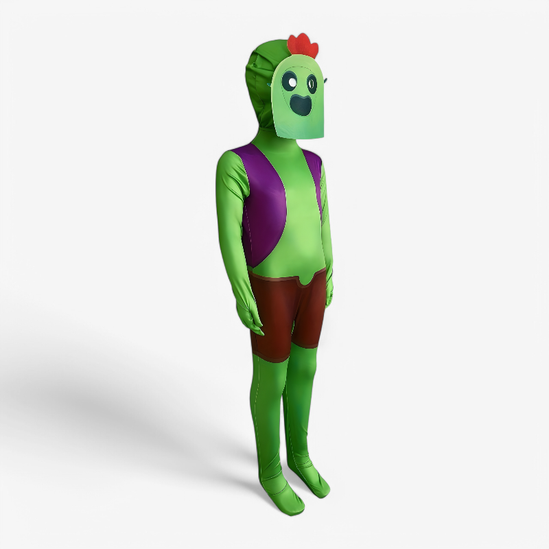 Spike Jumpsuit Costume – Green Outfit with Hat for Boys and Girls