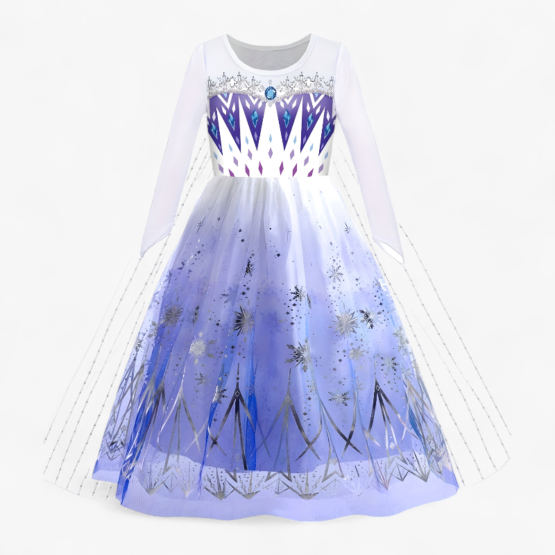Princess Costume for Children – Complete with Tiara, Gloves, and Jewelry