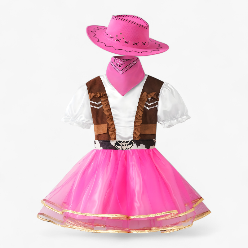 Cowgirl Costume for Girls – Includes Hat, Scarf, and Skirt for Parties and Adventures