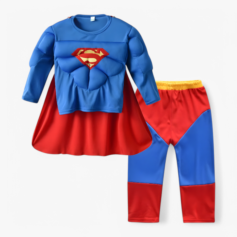 Superhero Muscle Outfit for Kids – With Cape and Muscle Designs