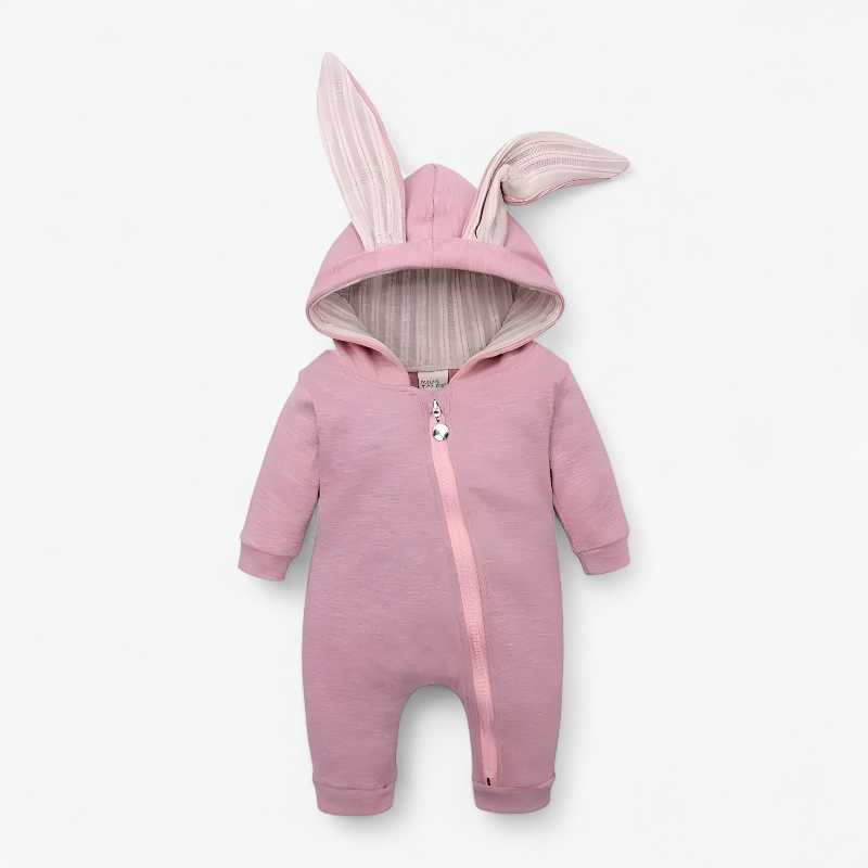 Bunny Onesie for Babies – Soft and Cute with Ears and Zipper