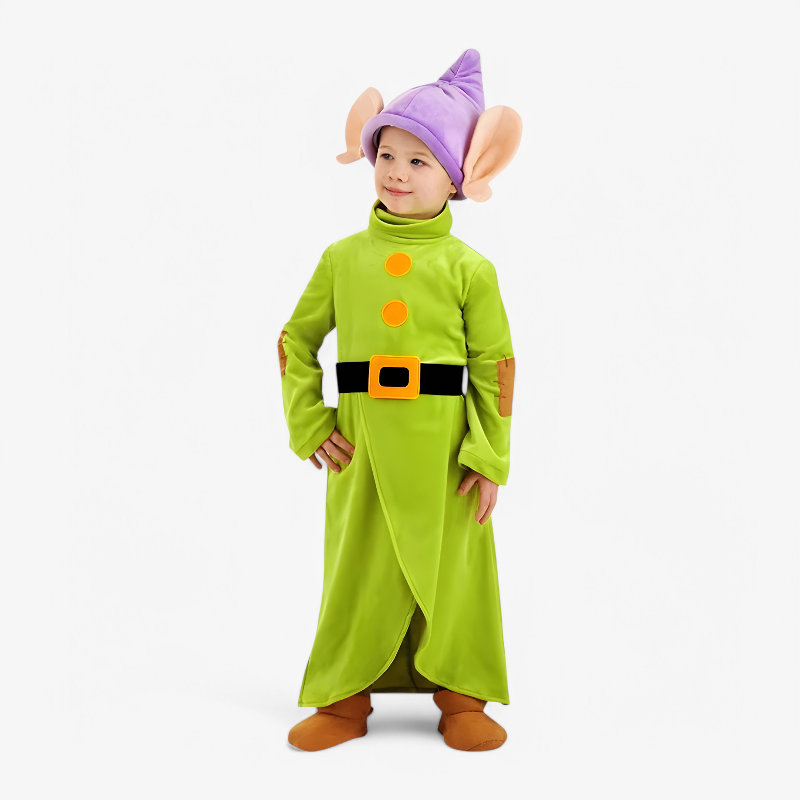 Dopey Costume for Kids – Includes Hat, Belt, and Gloves
