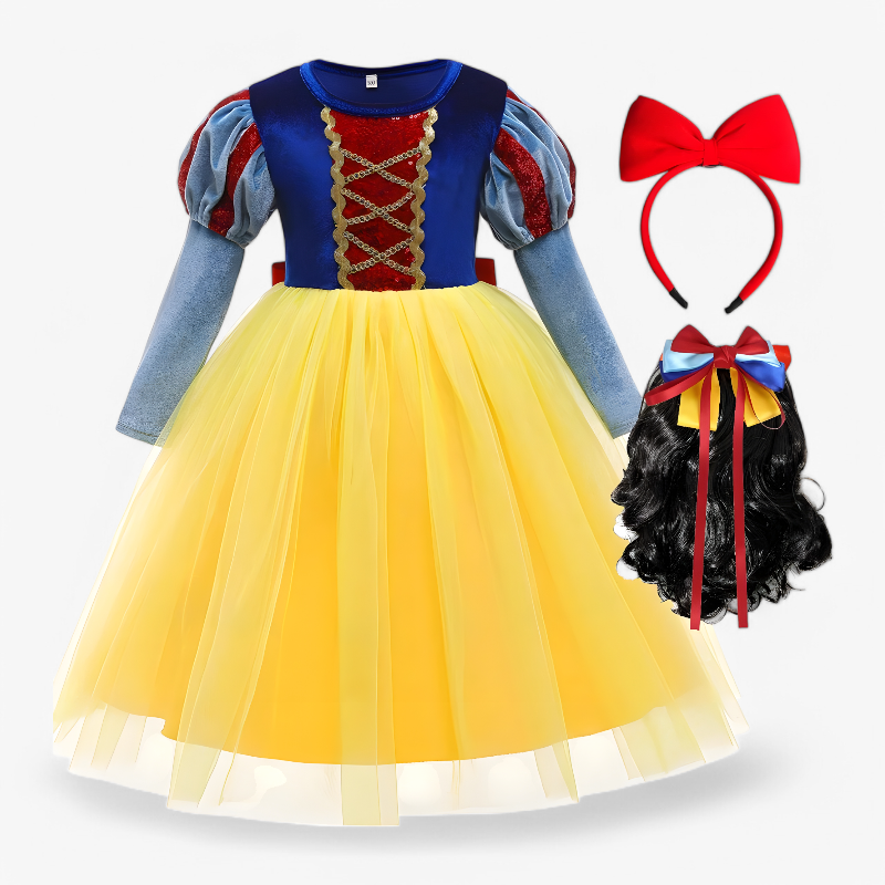 Magical Princess Dress for Children – Includes Tiara, Scepter, and Gloves
