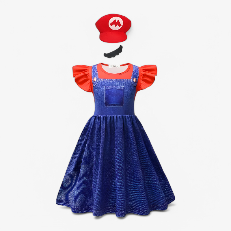 Super Mario Costume for Girls – Princess Peach, Luigi, and Mario Dress with Accessories