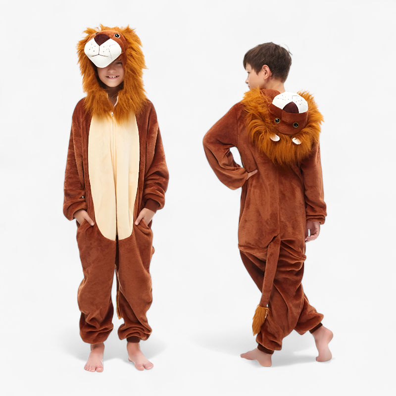 3D Lion Onesie Costume for Children – Soft and Cute Lion Design
