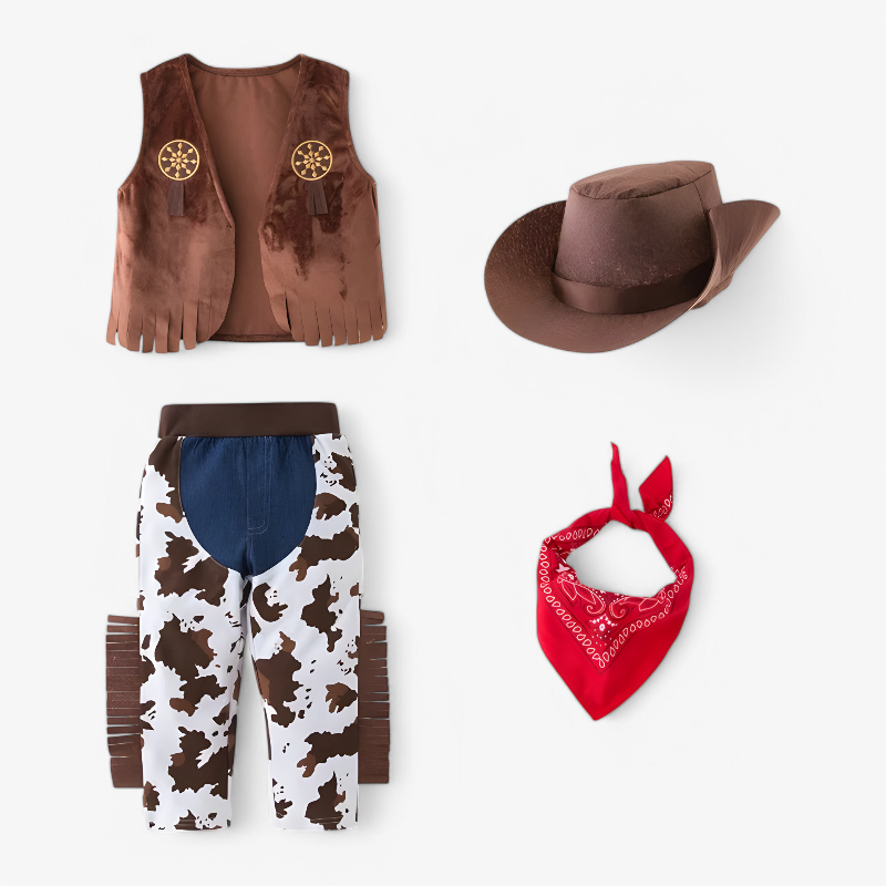 Cowboy Costume for Kids – Includes Hat, Bandana, and Vest