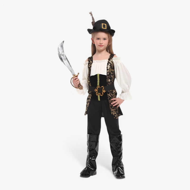 Pirate Costume for Girls – Includes Hat, Belt, and Sword