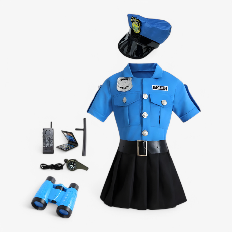 Police Costume for Girls – Includes Hat and Accessories