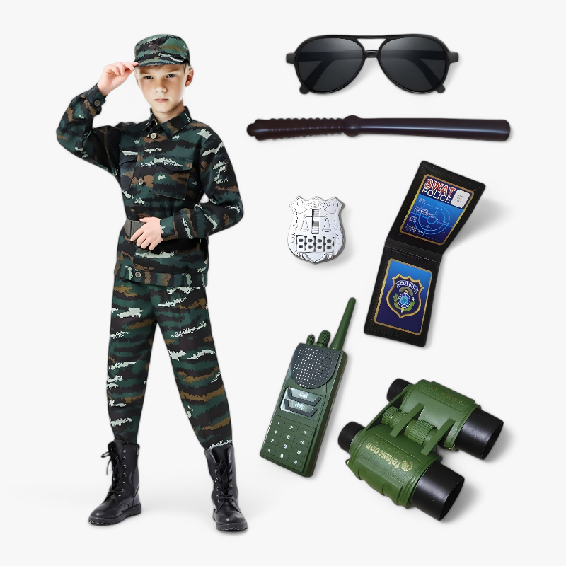 Soldier Playset for Children – Includes Uniform, Glasses, and Walkie-Talkie