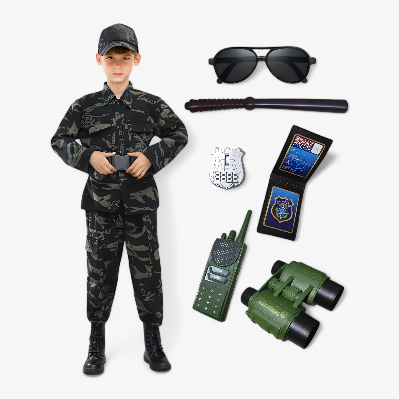 Soldier Playset for Children – Includes Uniform, Glasses, and Walkie-Talkie