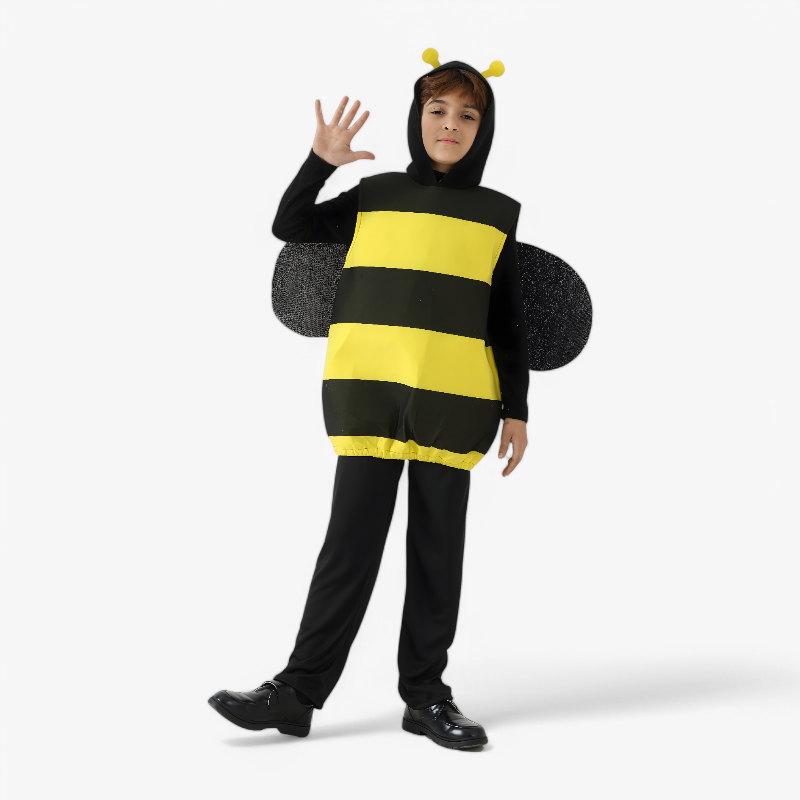 Cute Bee Costume for Kids – Yellow and Black Outfit with Wings and Hat