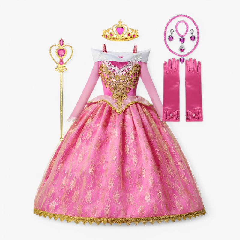 Enchanting Princess Costume for Children – Complete with Tiara and Scepter
