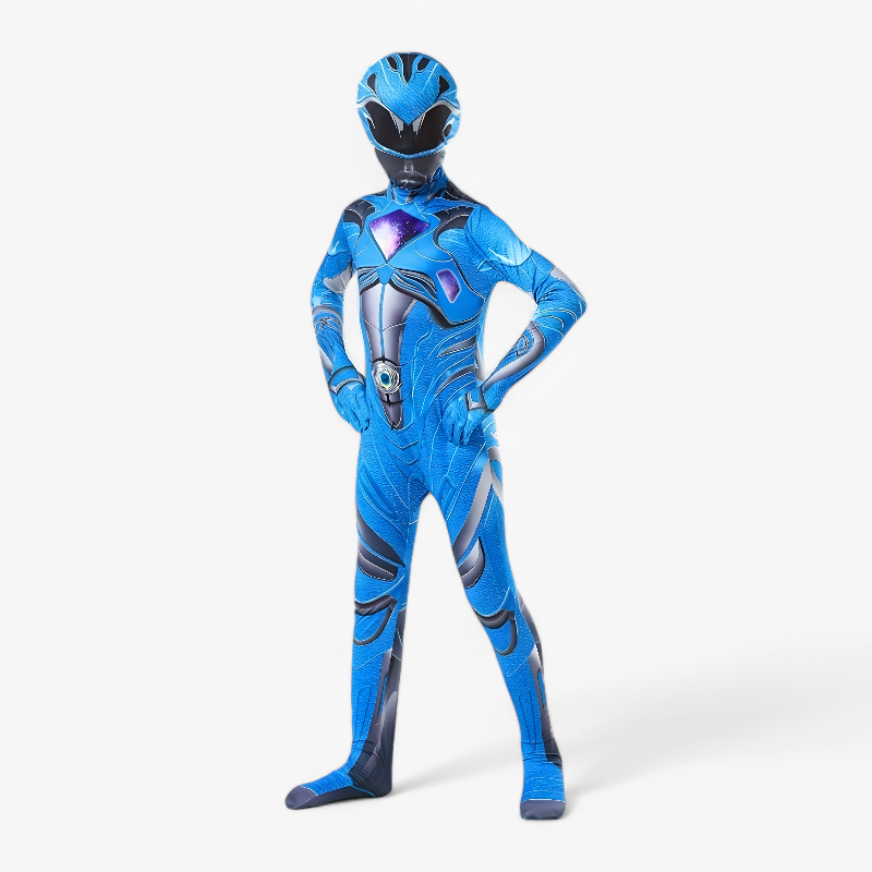 Blue Superhero Costume for Kids – Complete Outfit with Helmet