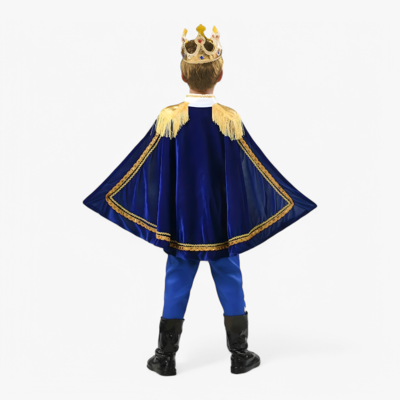 Children's Prince Costume – Royal Outfit with Crown, Staff, and Cape