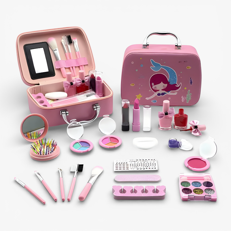 Luksusowa kosmetyczka w kształcie syrenki – prawdziwe kosmetyki i akcesoria dla dziewczynek