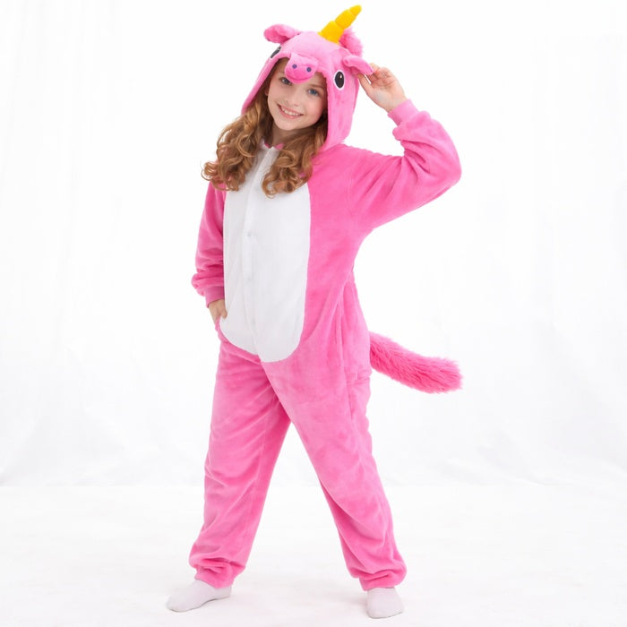 Einhorn-Einteiler für Kinder – Weich und bequem mit Kapuze und Schwanz